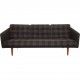 Børge Mogensen no1 3-personers sofa i brunt stof 1980'erne