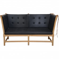 Børge Mogensen tremmesofa i sort læder 1988