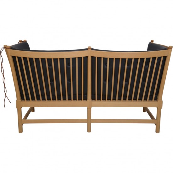 Børge Mogensen tremmesofa i sort læder 1988