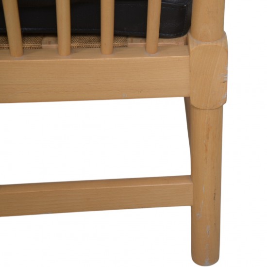 Børge Mogensen tremmesofa i sort læder 1988