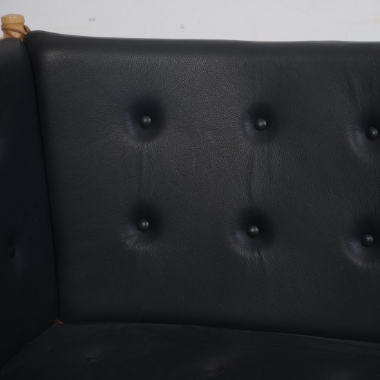 Børge Mogensen tremmesofa i sort læder 1988