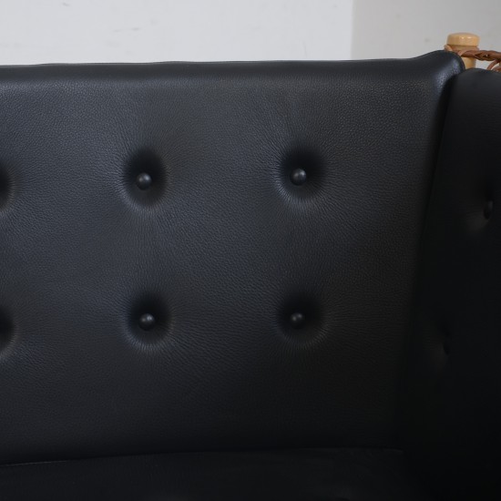 Børge Mogensen tremmesofa i sort læder 1988