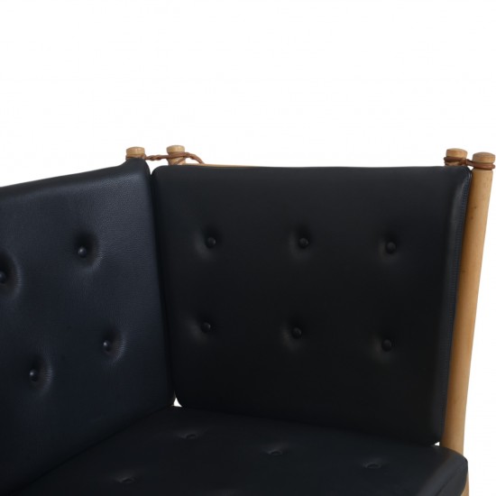 Børge Mogensen tremmesofa i sort læder 1988