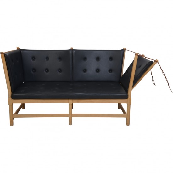 Børge Mogensen tremmesofa i sort læder 1988