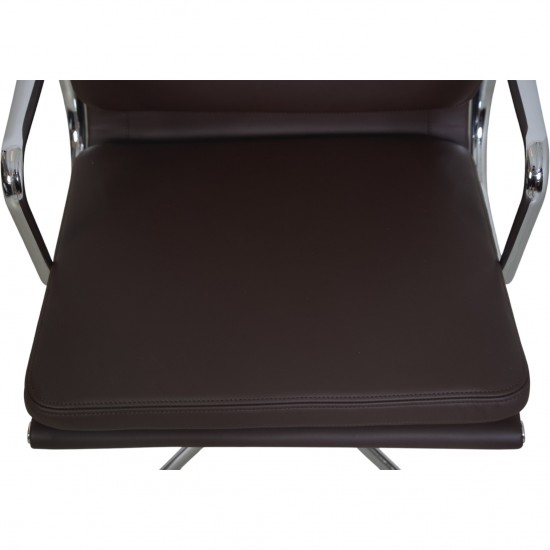 Charles Eames EA208 softpad stol i Nevada coffee anilin læder 2007