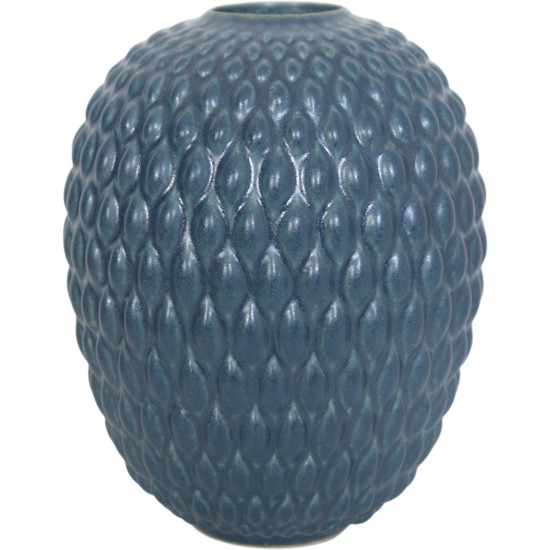 Anders Børgesen blå vase H: 17,5 Cm