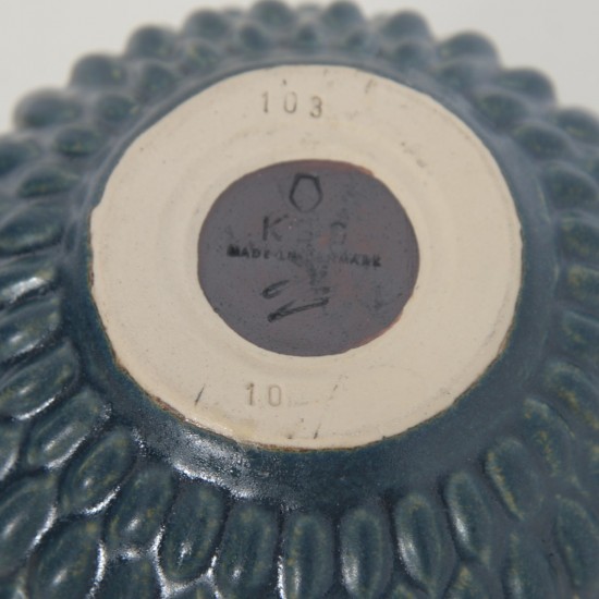 Anders Børgesen blå vase H: 17,5 Cm
