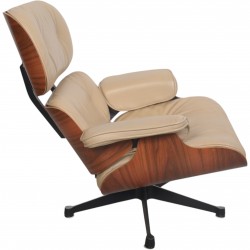Charles Eames Lounge chair i beige læder 2005
