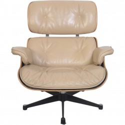 Charles Eames Lounge chair i beige læder 2005