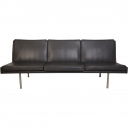 Hans Wegner AP35 3.personers sofa i sort læder 1970'erne