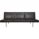 Hans Wegner AP35 3.personers sofa i sort læder 1970'erne