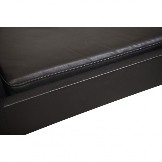 Hans Wegner AP35 3.personers sofa i sort læder 1970'erne
