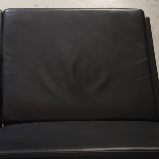 Hans Wegner AP35 3.personers sofa i sort læder 1970'erne