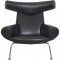 Hans Wegner Ox chair i sort læder 2000'erne