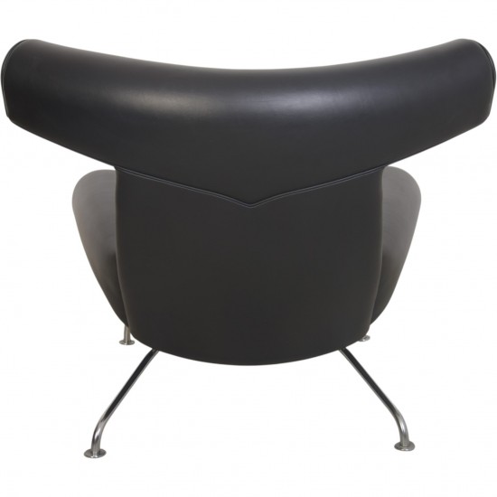 Hans Wegner Ox chair i sort læder 2000'erne