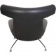Hans Wegner Ox chair i sort læder 2000'erne
