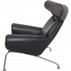 Hans Wegner Ox chair i sort læder 2000'erne