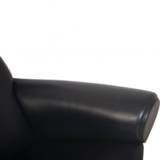 Hans Wegner Ox chair i sort læder 2000'erne