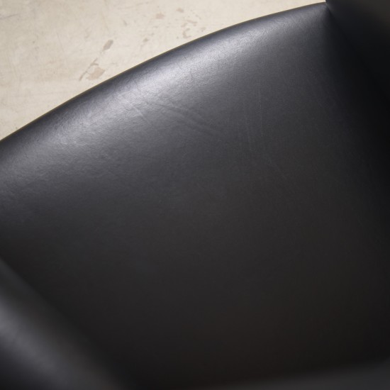 Hans Wegner Ox chair i sort læder 2000'erne