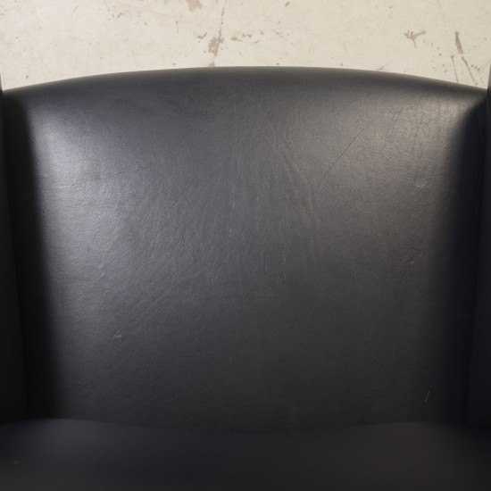 Hans Wegner Ox chair i sort læder 2000'erne