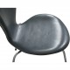 Sæt af 6 Arne Jacobsen Syver stole i gråt læder 1986