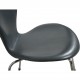 Sæt af 6 Arne Jacobsen Syver stole i gråt læder 1986