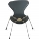 Sæt af 6 Arne Jacobsen Syver stole i gråt læder 1986