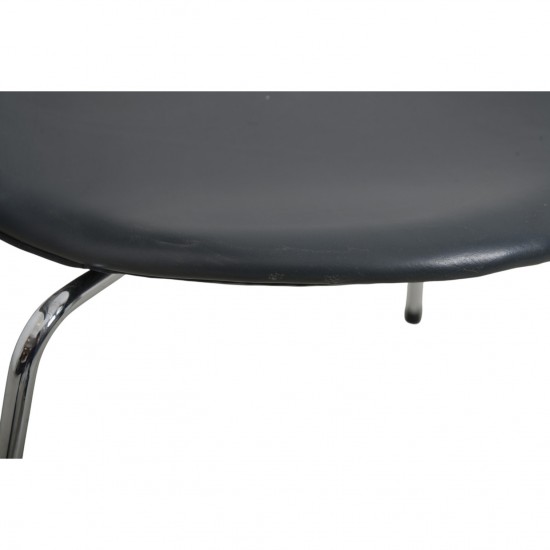 Sæt af 6 Arne Jacobsen Syver stole i gråt læder 1986