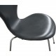Sæt af 6 Arne Jacobsen Syver stole i gråt læder 1986
