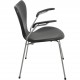 Sæt af 5 Arne Jacobsen Syver armstole i sort læder 1990'erne