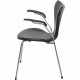 Sæt af 5 Arne Jacobsen Syver armstole i sort læder 1990'erne