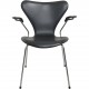 Sæt af 5 Arne Jacobsen Syver armstole i sort læder 1990'erne