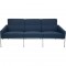 Arne Jacobsen 3303 3.seater airport sofa in blue fabric 1984