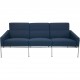Arne Jacobsen 3303 3.seater airport sofa in blue fabric 1984