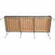 Arne Jacobsen 3303 3.seater airport sofa in blue fabric 1984