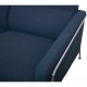 Arne Jacobsen 3303 3.seater airport sofa in blue fabric 1984
