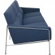 Arne Jacobsen 3303 3.seater airport sofa in blue fabric 1984
