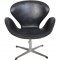 Arne Jacobsen Vintage Svane stol i sort læder 1964