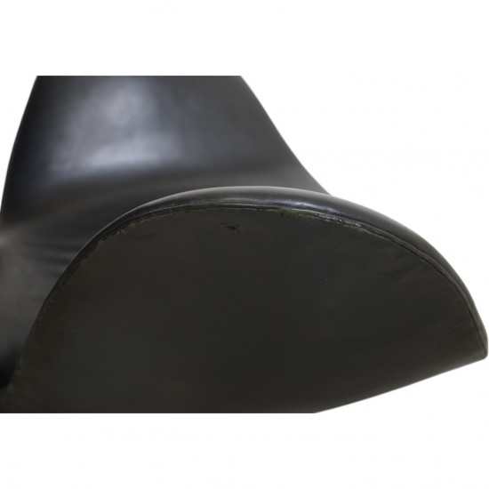 Arne Jacobsen Vintage Svane stol i sort læder 1964