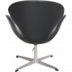 Arne Jacobsen Vintage Svane stol i sort læder 1964
