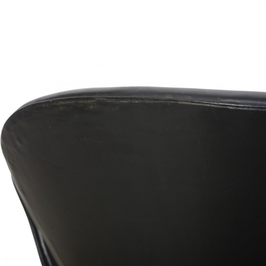 Arne Jacobsen Vintage Svane stol i sort læder 1964