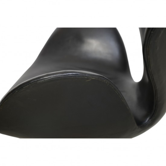 Arne Jacobsen Vintage Svane stol i sort læder 1964