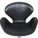 Arne Jacobsen Vintage Svane stol i sort læder 1964