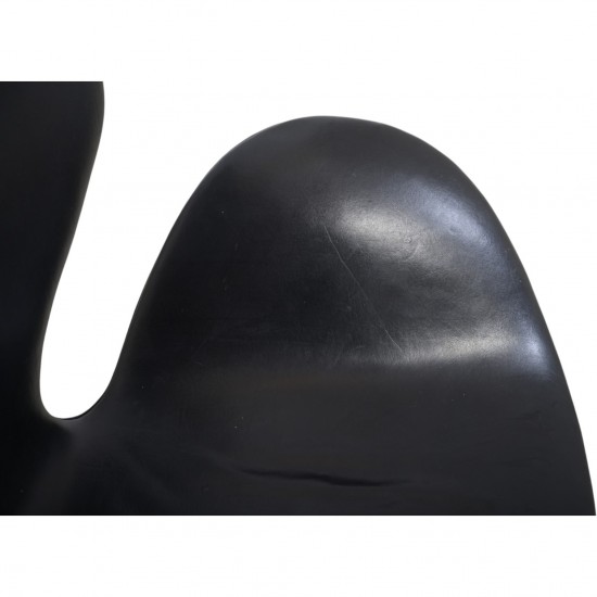 Arne Jacobsen Vintage Svane stol i sort læder 1964