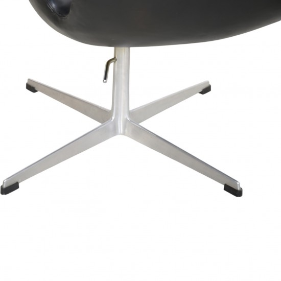 Arne Jacobsen Vintage Svane stol i sort læder 1964