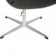 Arne Jacobsen Vintage Svane stol i sort læder 1964