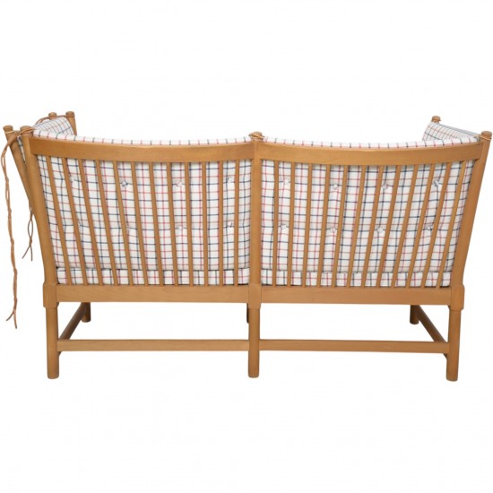 Børge Mogensen spoke back sofa in beech and cotil fabric 1990s