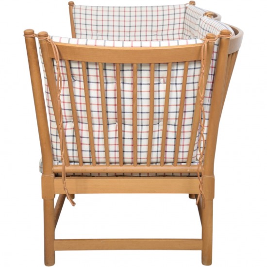 Børge Mogensen spoke back sofa in beech and cotil fabric 1990s