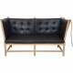 Børge Mogensen Spoke back sofa in beech and black leather 1963