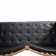 Børge Mogensen Spoke back sofa in beech and black leather 1963